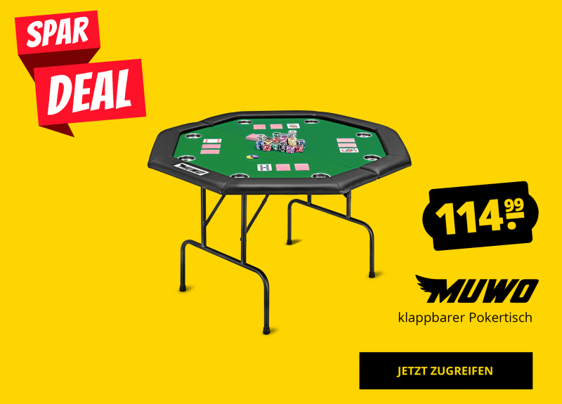 MUWO klappbarer Pokertisch für 8 Spieler nur 114,99 €!
