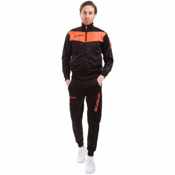 Givova Tuta Visa Tracksuit black / neon orange