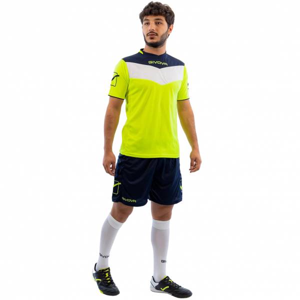 Givova Kit Campo Set Trikot + Shorts neongelb/navy