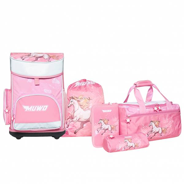 MUWO "Lil Horse" Kinderen Schooltas Set 5 stuks.