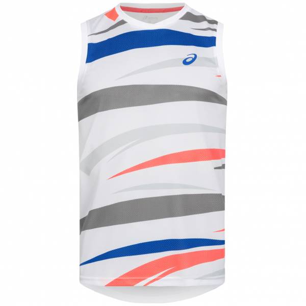ASICS Graphic Heren Tennis tanktop Shirt 110440-0001 wit M