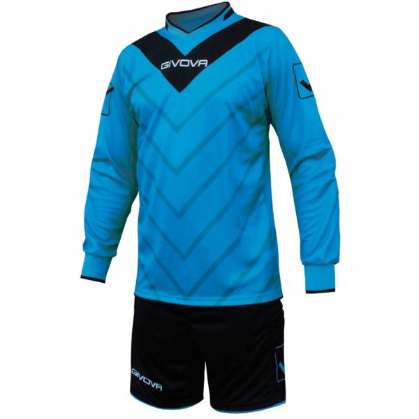 Givova Set da calcio Maglia da portiere con kit corto Sanchez azzurro / nero