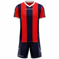 Givova Conjunto de fútbol Camiseta con Pantalones cortos Kit Catalano azul marino / rojo