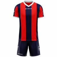 Givova Ensemble de foot Maillot avec Short Kit Catalano marine / rouge