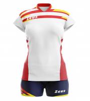 Zeus Kit Itaca Damen Trikot + Shorts 2-tlg. Donn bianco/rosso