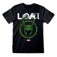 Loki Marvel Distressed Logo Men T-shirt LOK06170TSB