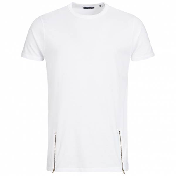 BRAVE SOUL Falcon Herren Double Zip Crew Neck T-Shirt MTS-36FALCONG White