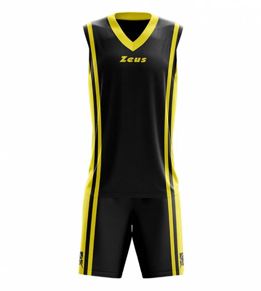 Zeus Kit Bozo Basketball Jersey + Shorts 2 pcs. Nero/giallo