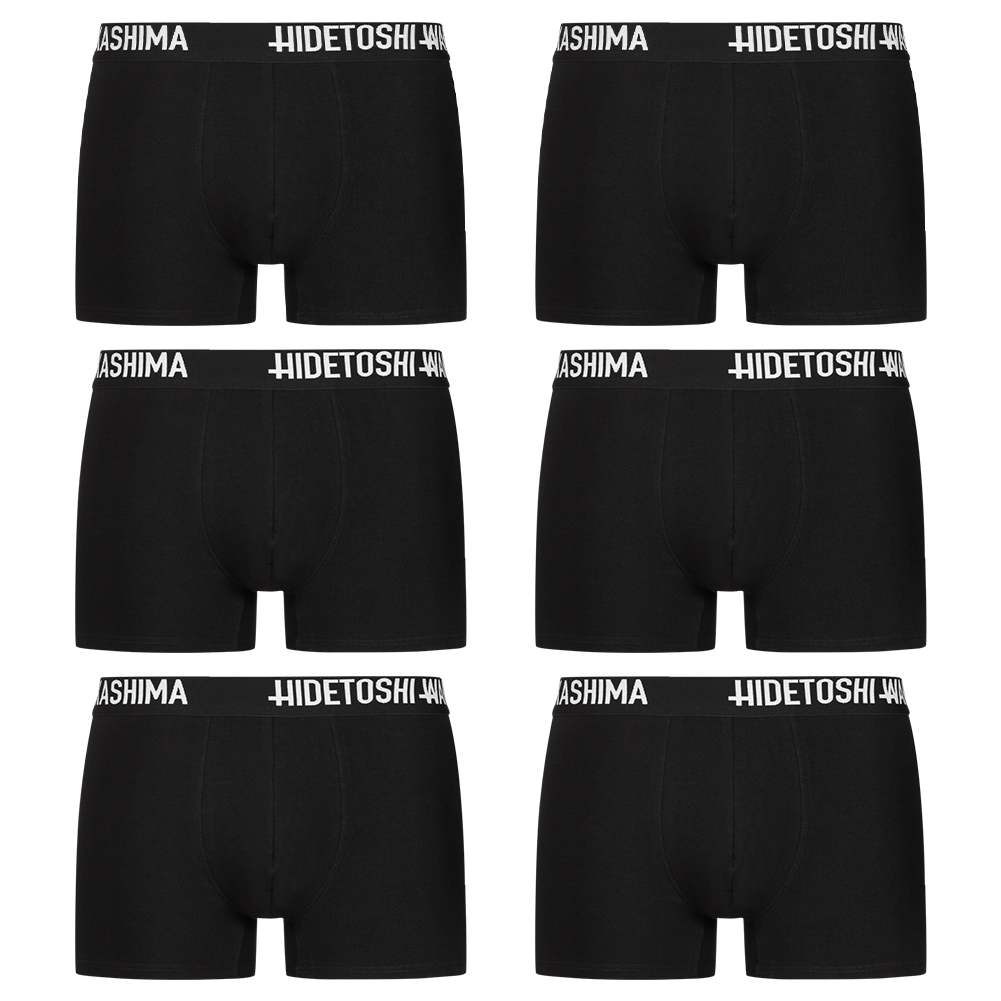 HIDETOSHI WAKASHIMA "Sapporo" Men Boxer Shorts Pack of 6 black