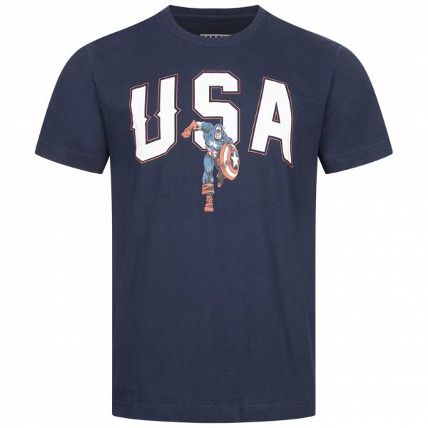Captain America Marvel USA Mężczyźni T-shirt FBMTS778NVY