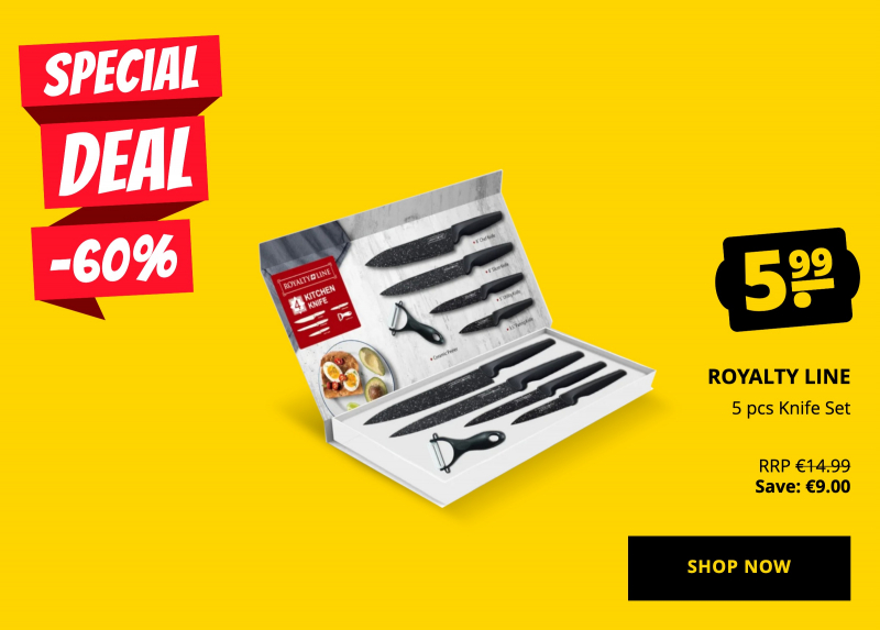 ROYALTY LINE 5 pcs Knife Set only 5,99 €!