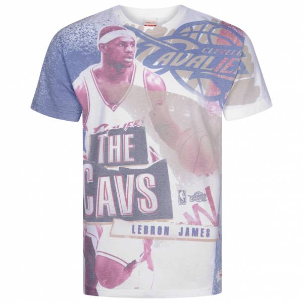 Mitchell & Ness Player Herren T-Shirt MN-HWCJAMESUBLIMTEE-CLECAV-WHT
