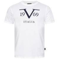 19V69 Versace 1969 Big Logo Stampato Herren T-Shirt VI20SS0011A weiß