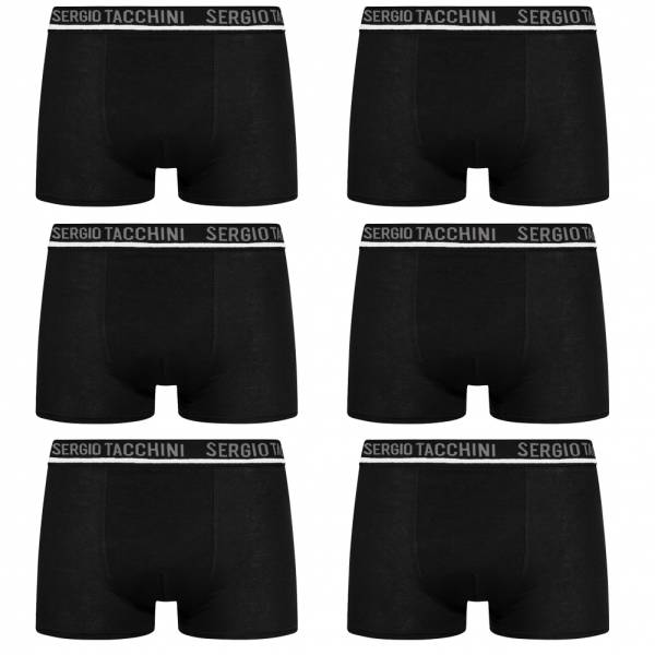Sergio Tacchini Herren Boxershorts 6er-Pack schwarz/schwarz