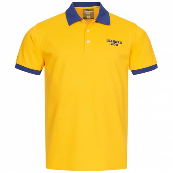 LEANDRO LIDO &quot;Pallacanestro&quot; Herren Polo-Shirt gelb-violett