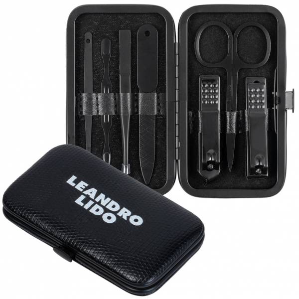 LEANDRO LIDO &quot;Perugia&quot; Set de manicura 8 piezas negro