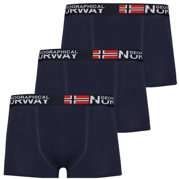 Image of Geographical Norway Uomo Boxer Set da 3 Pacchetto marina-3-Navy