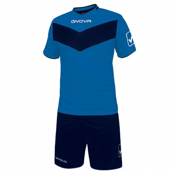 Givova Fußball Set Trikot mit Short Vittoria blau/navy