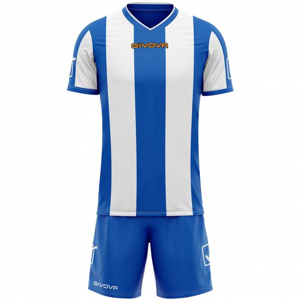 Givova Fußball Set Trikot mit Shorts Kit Catalano blau/weiß