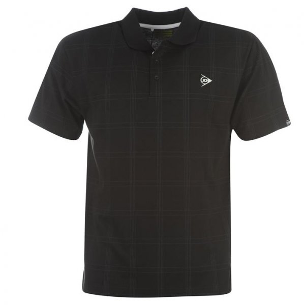 Dunlop Golf Tour Herren Polo-Shirt kariert schwarz