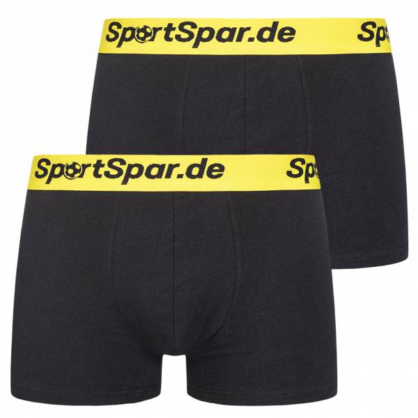 Sportspar.de Hombre &quot;Double Sparbuchse&quot; Calzoncillos bóxer Pack de 2 negro-amarillo
