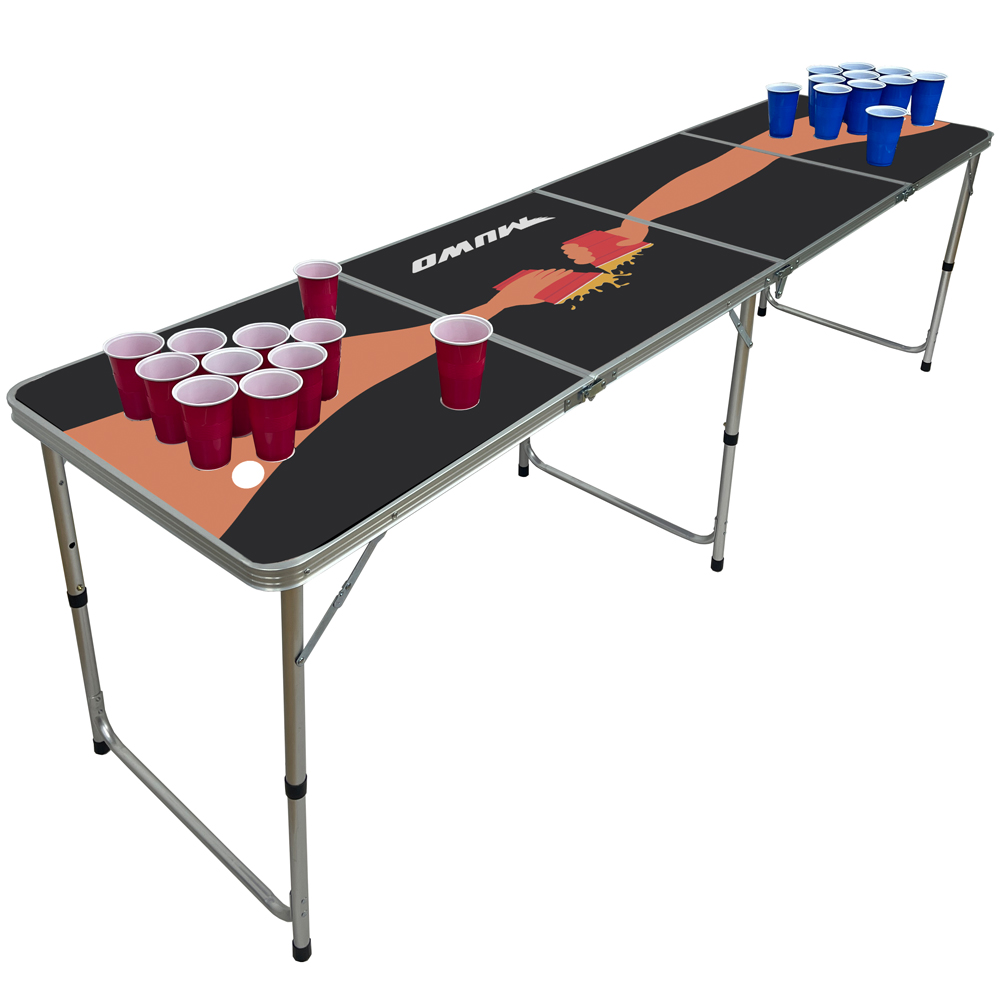 MUWO Teamplayer Bierpong Tisch Set mit 22 Bechern