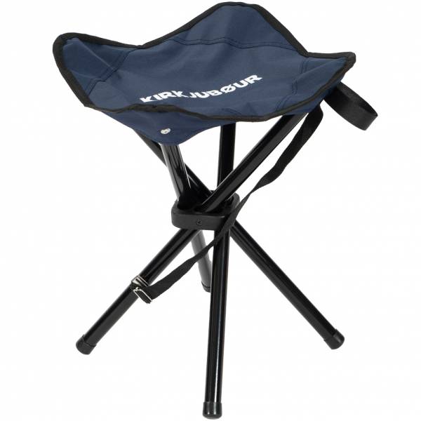 KIRKJUBØUR® &quot;Freydis&quot; foldable four-legged outdoor stool blue