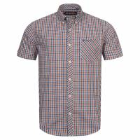 BEN SHERMAN Oxford Men Short-sleeved Shirt 1013391-PALEBLUE