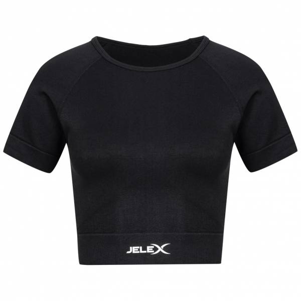 JELEX "Chiara" Donna Top da fitness a maniche corte nero