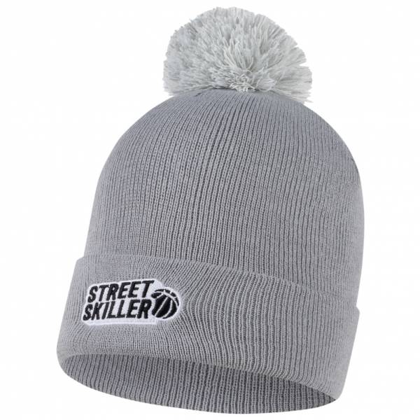 STREETSKILLER MVP Pompon Beanie Berretto con pon pon grigio