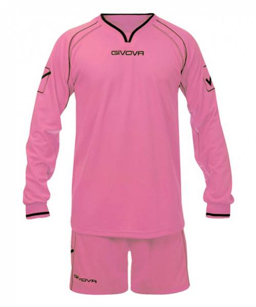 Givova Fußball Set Langarm Trikot mit Short Leader rosa