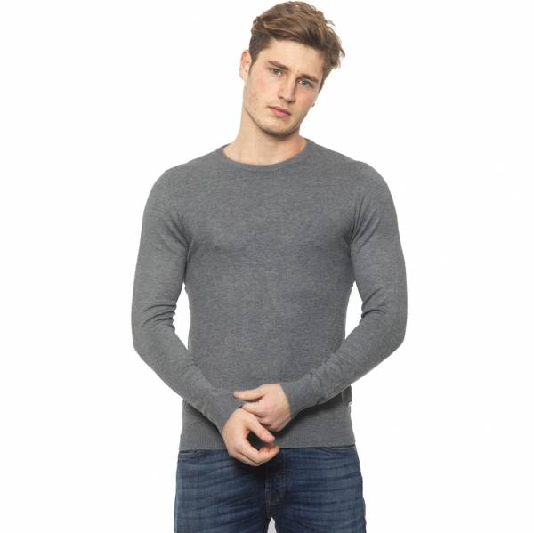 19V69 Versace 1969 Hommes Pull en laine à col rond 0007GRIGIO CHIARO