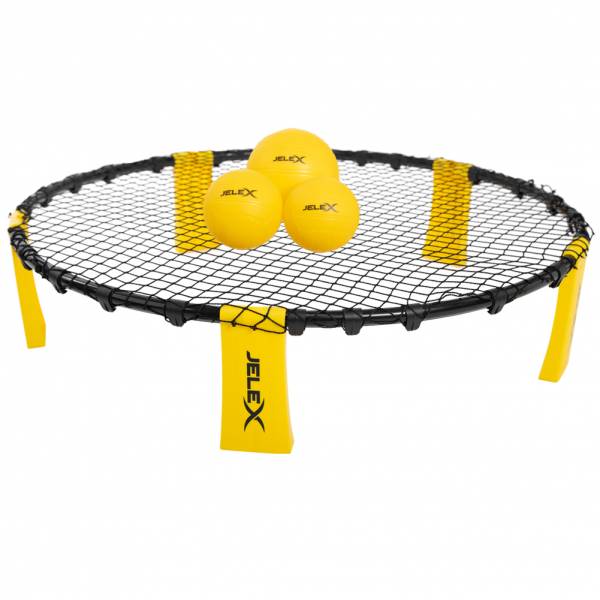 JELEX &quot;Smash&quot; Filet rond Ensemble de 6 avec 3 boules jaune