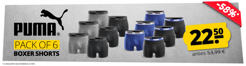 PUMA Boxer 6-pack solo 22,5 €