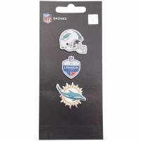 Miami Dolphins NFL Metal Pin Badges Set of 3 BDNF3HELMD