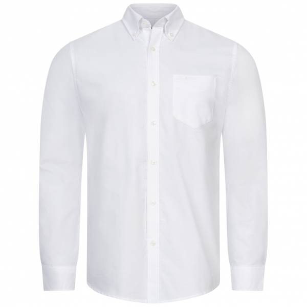 BEN SHERMAN Oxford Herren Langarm Hemd 0076260-WHITE