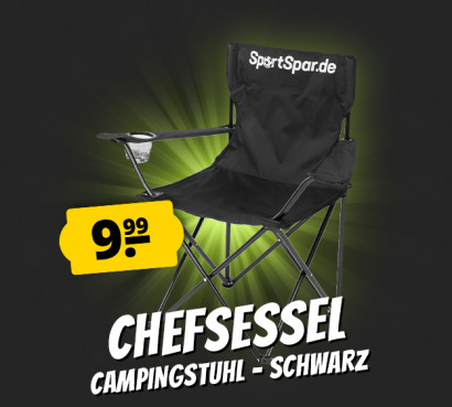 SportSpar.de "Chefsessel" Campingstuhl schwarz