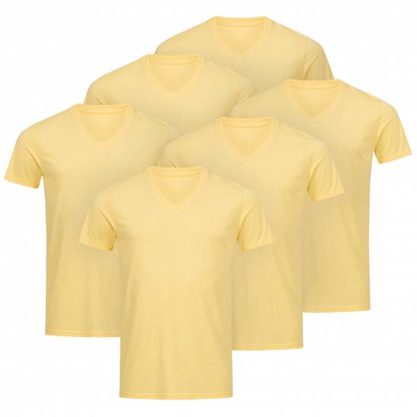 RUSSELL V-Neck Tee 6er-Pack Herren T-Shirt 0R166M0-Yellow-Marl