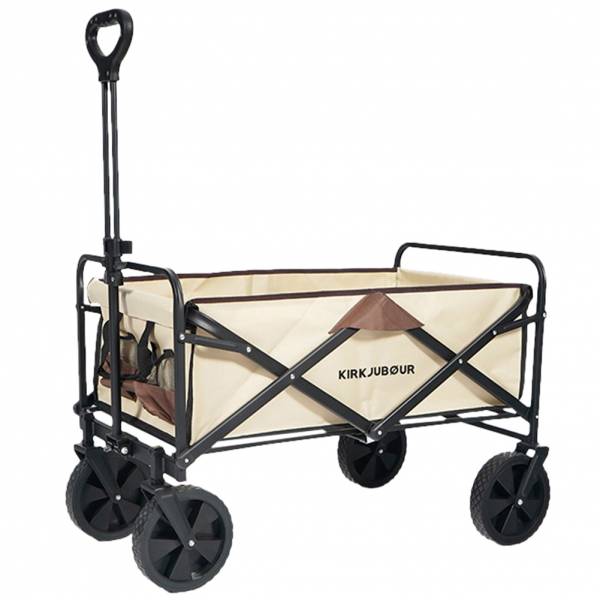 KIRKJUBØUR® &quot;Edda&quot; carrito de mano plegable marrón/beige