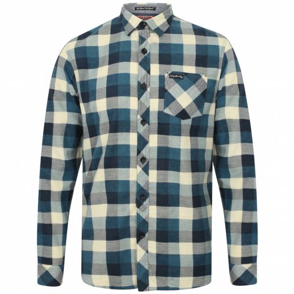 Tokyo Laundry Veracruz Cotton Flannel Herren Karo Hemd 1H10614 Dusty Blue