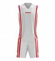 Zeus Kit Bozo Camiseta de baloncesto + Pantalones cortos 2 piezas. Bianco/rosso