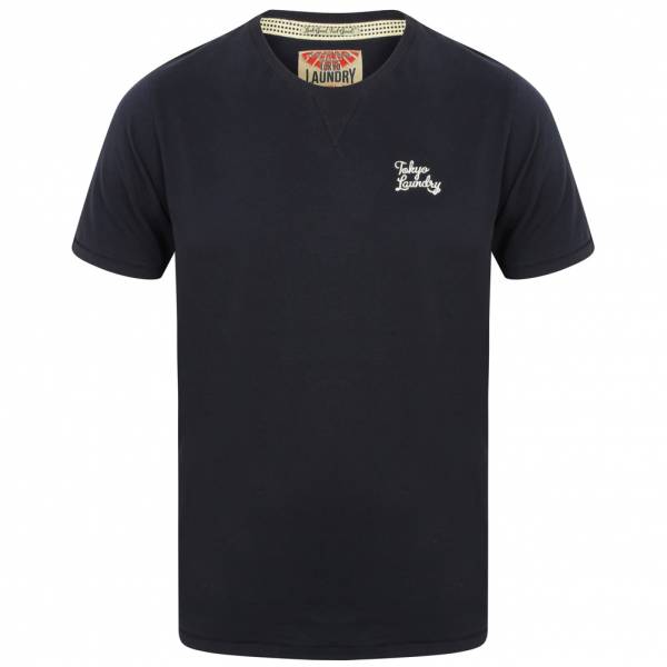 Tokyo Laundry Hemsby V Insert Crew Neck Herren T-Shirt 1C10017 Dark Navy