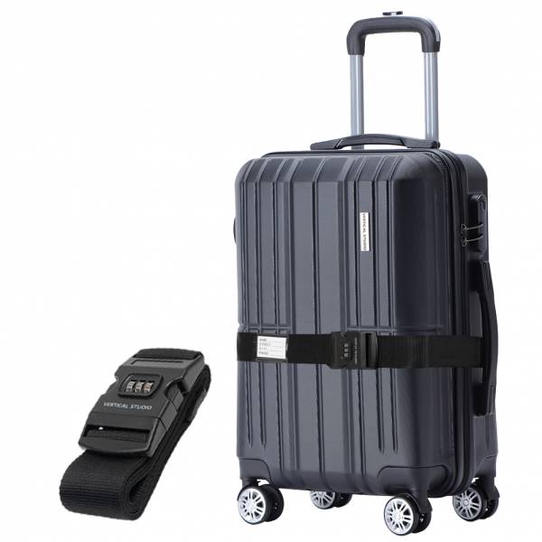 VERTICAL STUDIO &quot;Silkström&quot; 20&quot; Trolley bagaglio a mano nero con cinghia per bagaglio GRATUITA