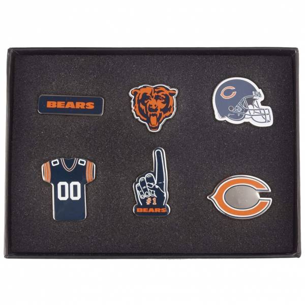 Chicago Bears NFL Metalowe przypinki 6 szt. BDNFL6SETCB