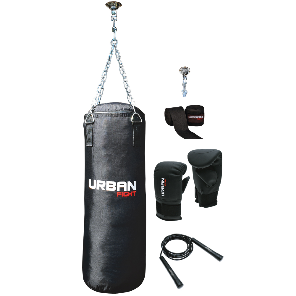 Kit d'équipement de boxe avec sac de frappe gants corde à sauter