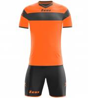Zeus Kit Apollo Set da calcio + Shorts 2 pezzi arancio fluo/nero