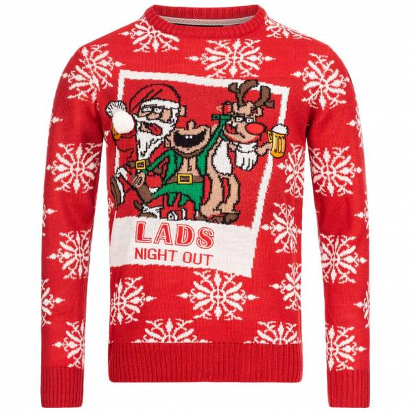 BRAVE SOUL Wasted X-Mas Weihnachts Pullover MK-230WASTED RED