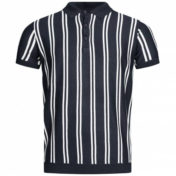 BRAVE SOUL Keaton Knit Stripe Herren Polo-Shirt MK-517KEATON DK NAVY