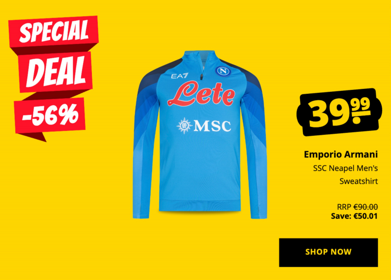 Emporio Armani SSC Neapel Men's Sweatshirt only 39,99 €!