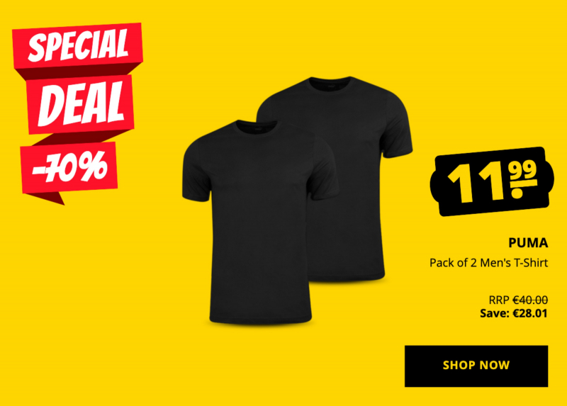 PUMA Pack of 2 Men's T-Shirt only 11,99 €!